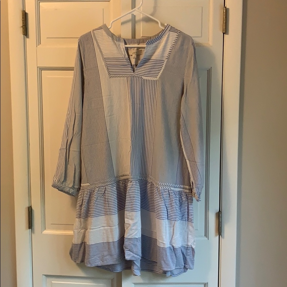 Blue/white striped dress